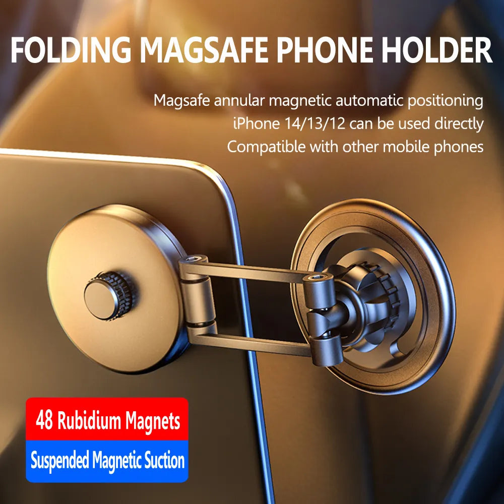Tesla Magsafe Magnetic Car Phone Holder For Tesla 360 Degree Rotating Foldable Alloy Car Phone Bracket Stand for iPhone 14 13 12