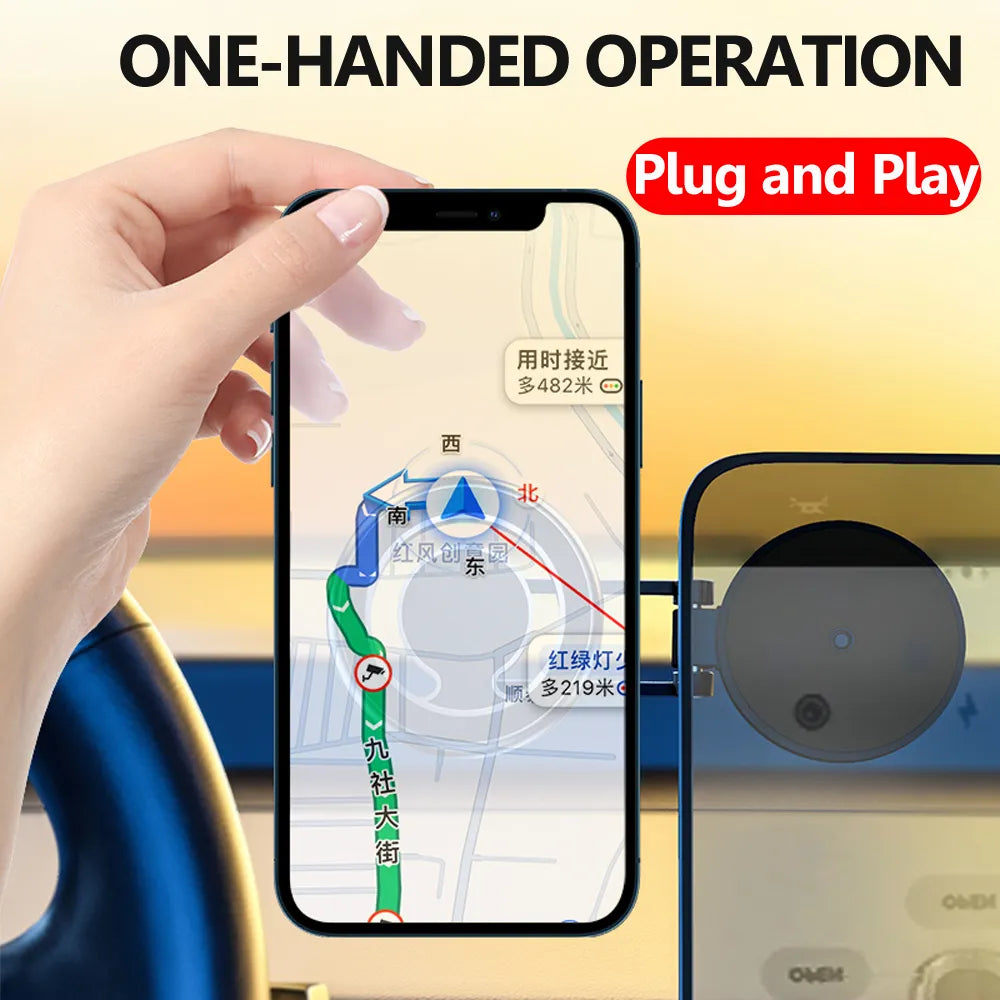 Tesla Magsafe Magnetic Car Phone Holder For Tesla 360 Degree Rotating Foldable Alloy Car Phone Bracket Stand for iPhone 14 13 12