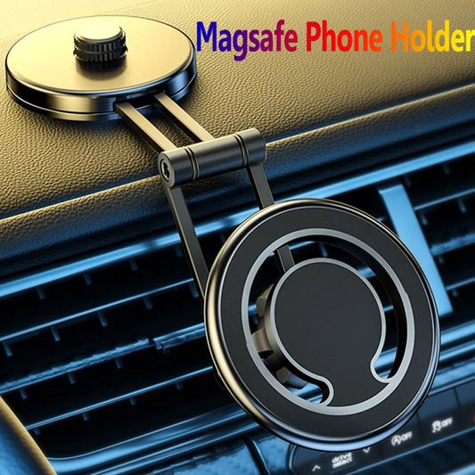 Tesla Magsafe Magnetic Car Phone Holder For Tesla 360 Degree Rotating Foldable Alloy Car Phone Bracket Stand for iPhone 14 13 12